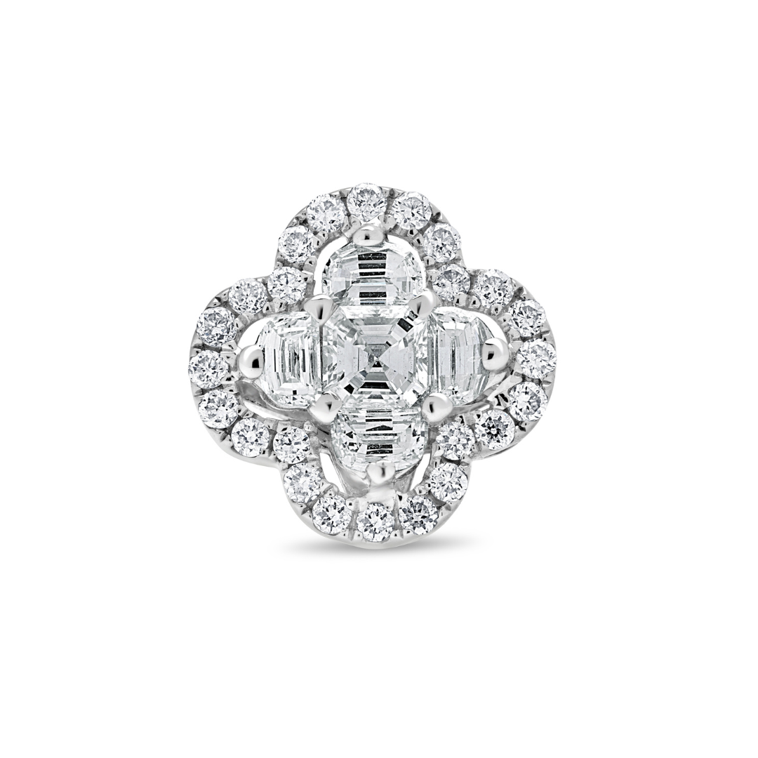 Elegant Baguette Diamond Cluster Earrings