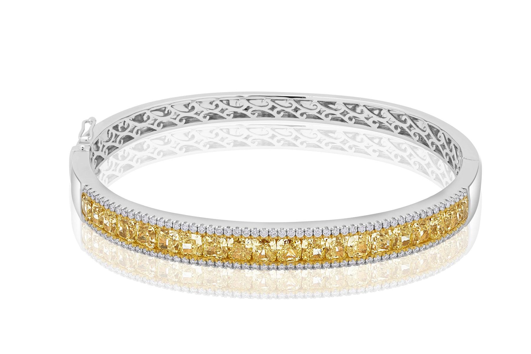 Yellow Diamond and Diamond Bangle