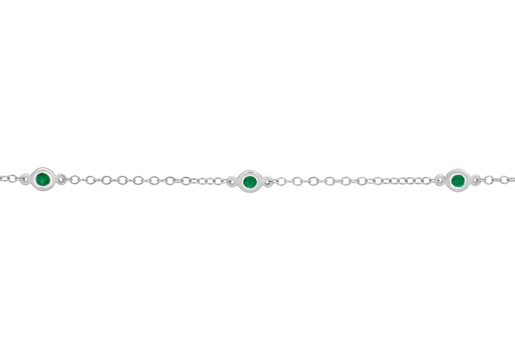 Floating Emerald Bezel Set Bracelet