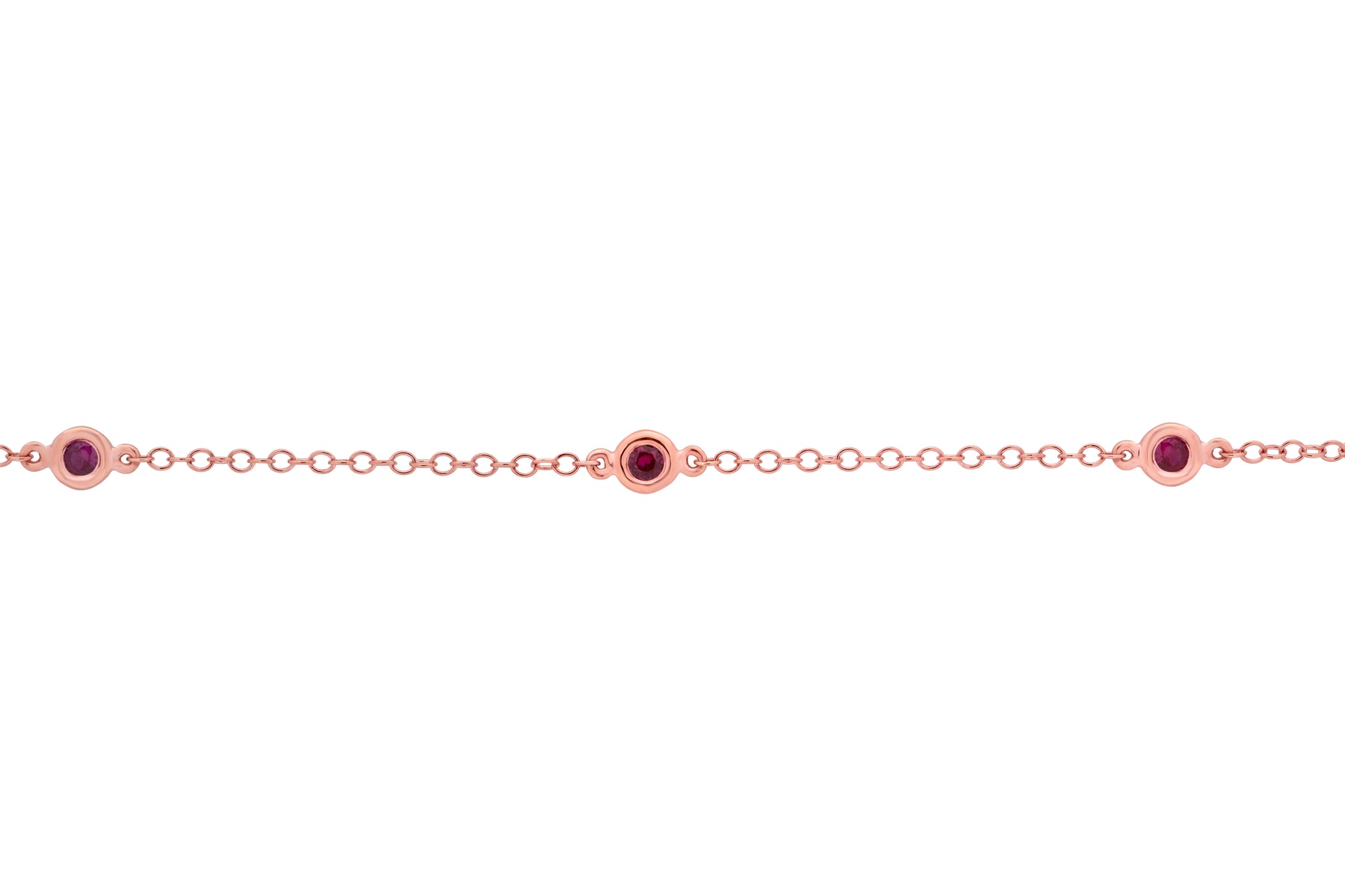 Floating Ruby Bezel Set Bracelet