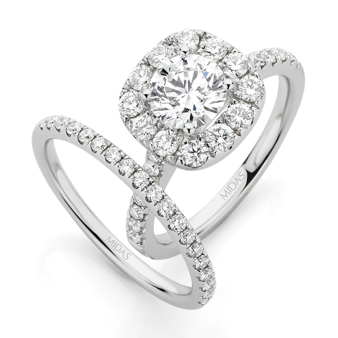 LG Brilliant Cut Engagement & Wedding Band Set