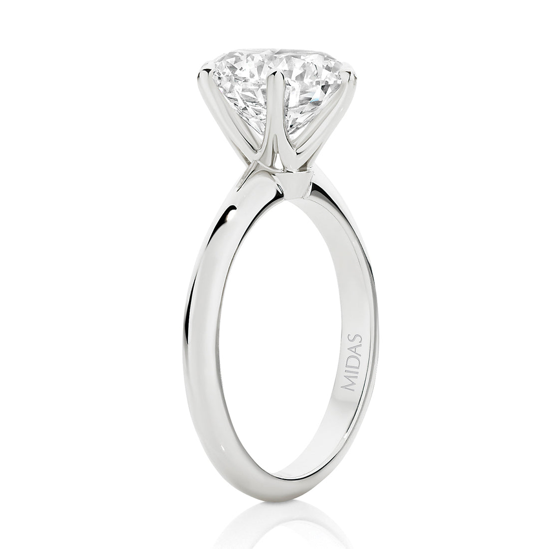 LG Round Brilliant Cut Solitaire Engagement Ring