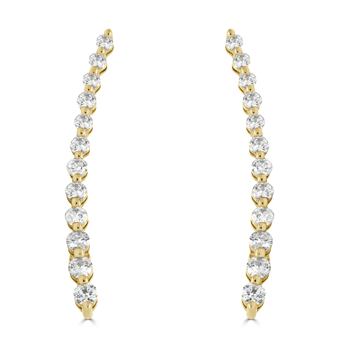 Round Brilliant Diamond Linear Drop Earrings