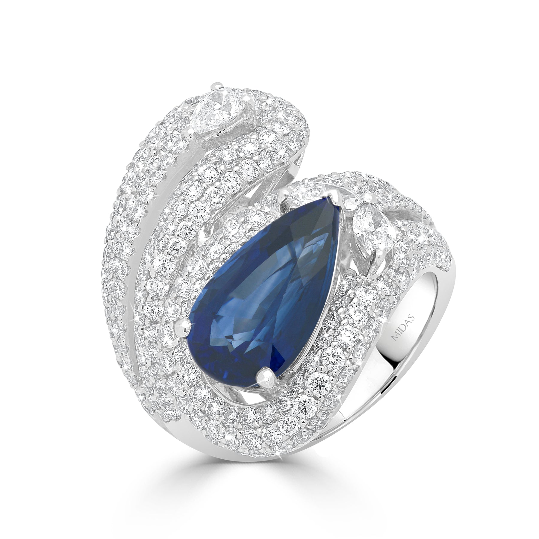 Enchanted Sapphire and Diamond Serpent Ring