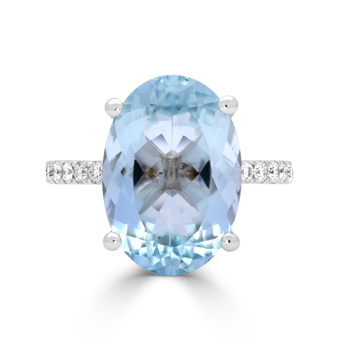 Opulent Round Aquamarine Ring