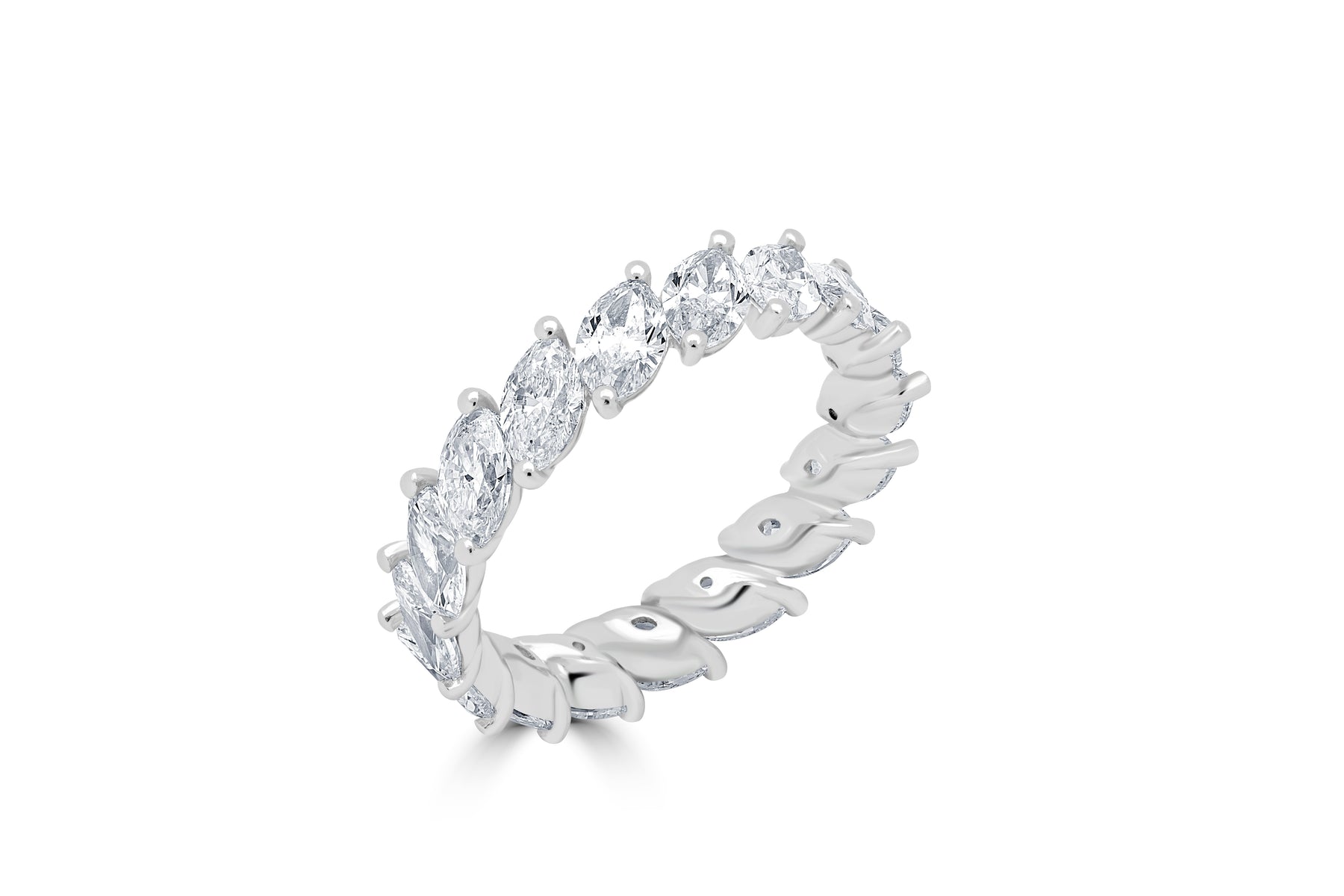 Marquise Cut Diamond Wedding Band