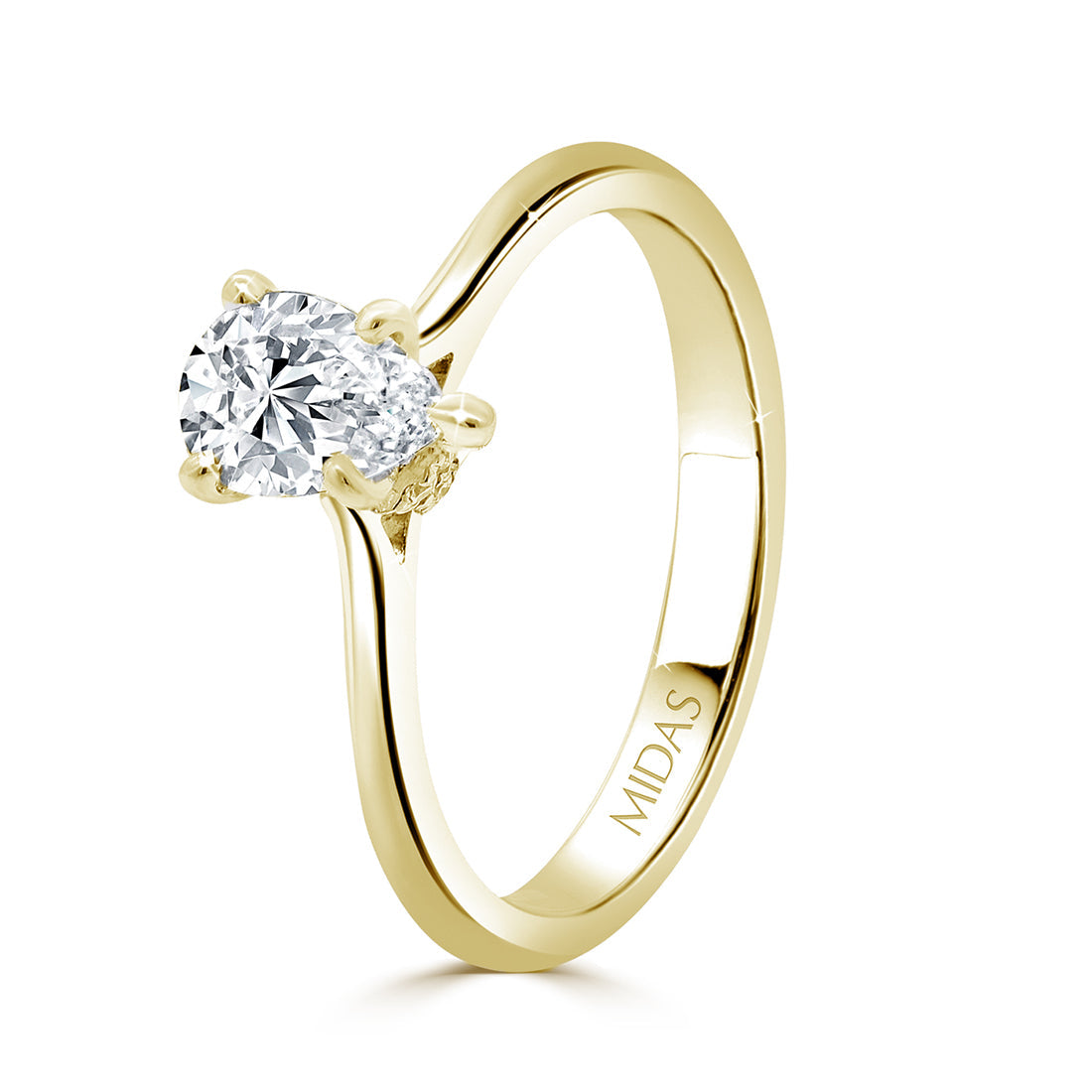 LG Pear Cut Solitaire Diamond Engagement Ring