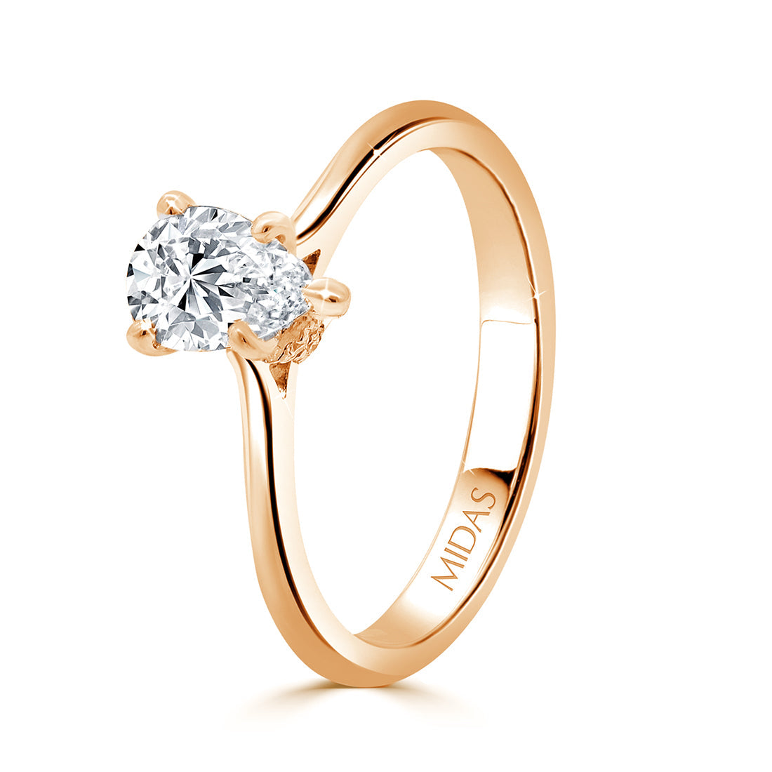 LG Pear Cut Solitaire Diamond Engagement Ring