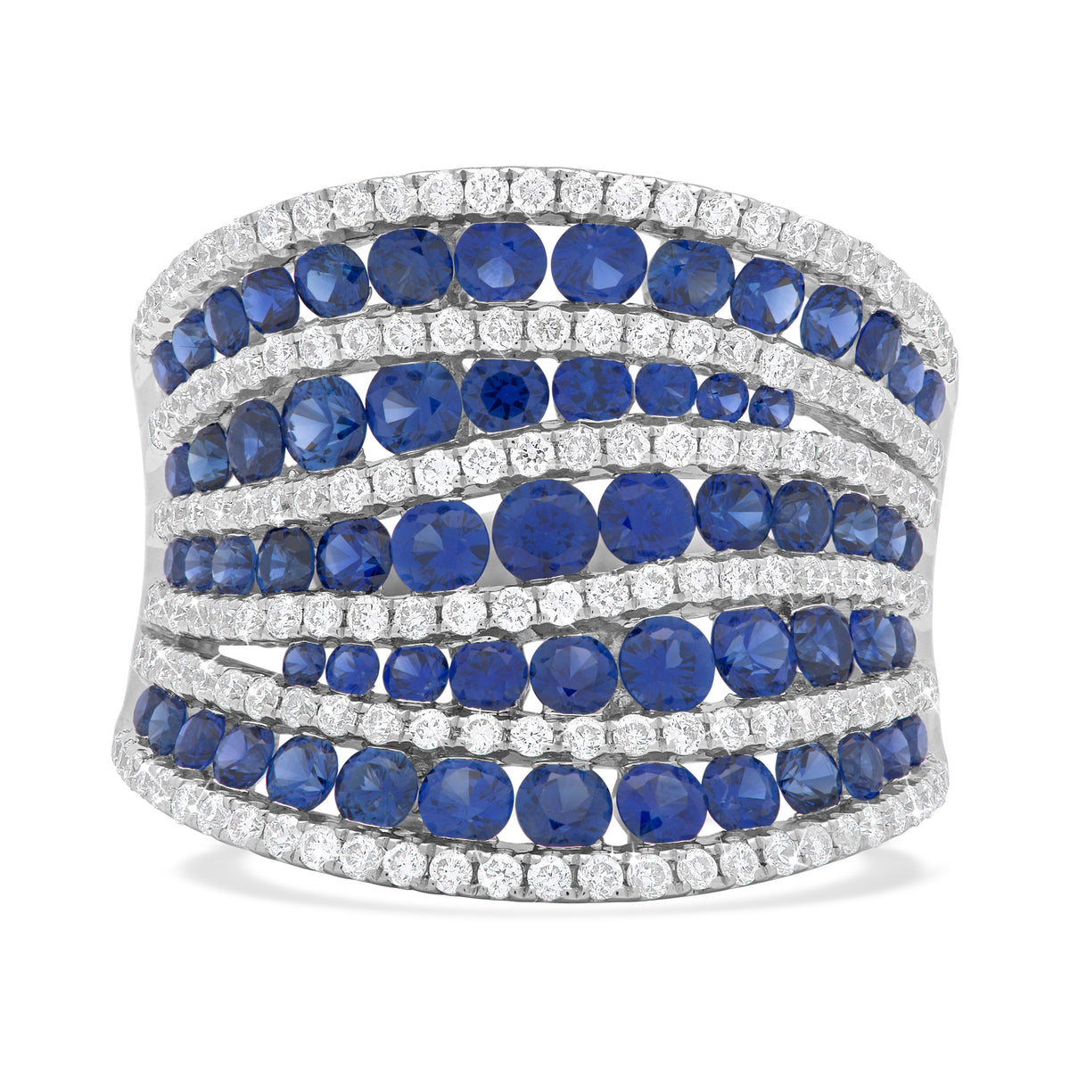 Majestic Sapphire Wave Dress Ring