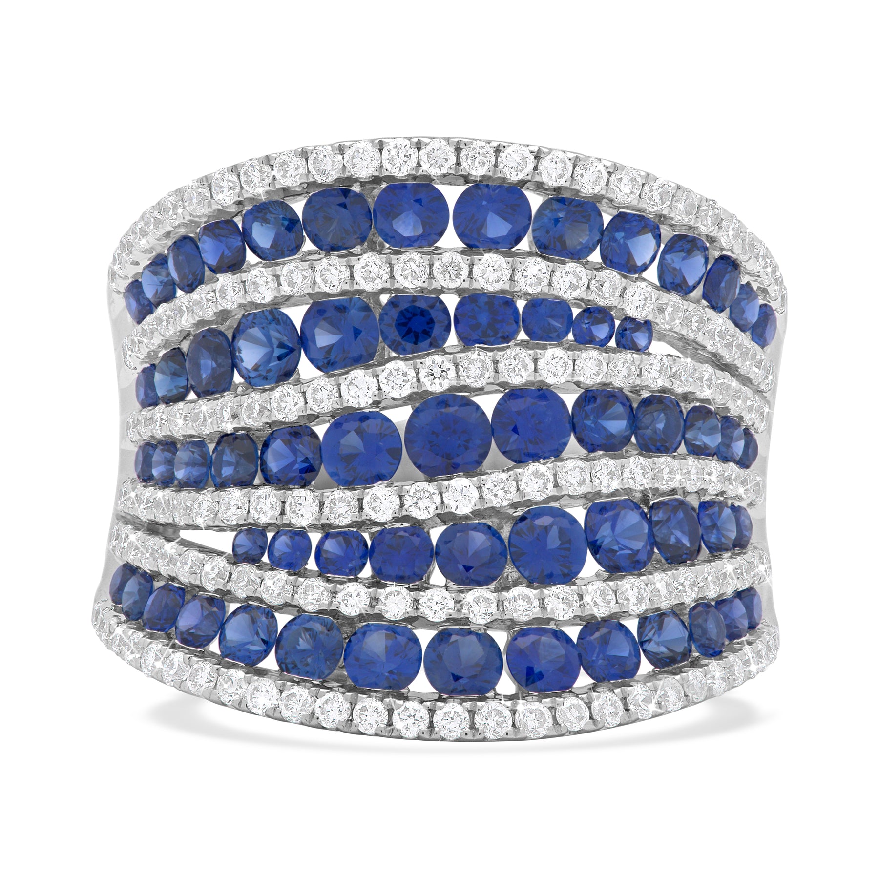 Majestic Sapphire Wave Dress Ring