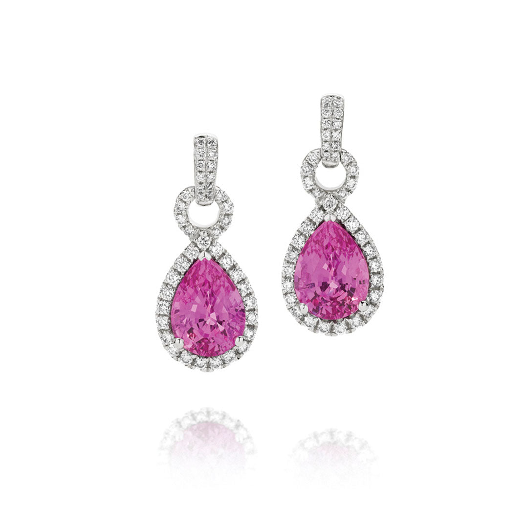 Pink Sapphire Drop Earrings