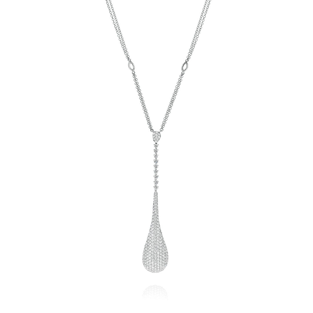 Pavé Pear Drop Diamond Pendant Necklace