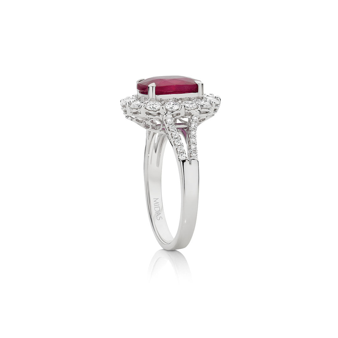 Royal Ruby Halo Ring
