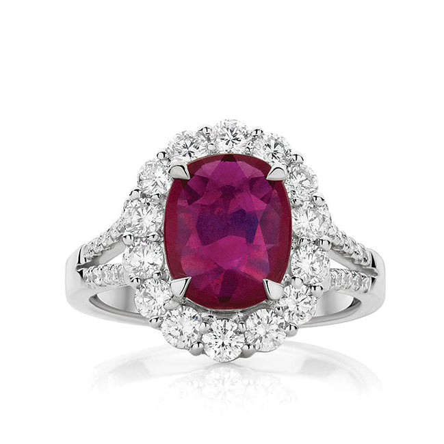 Royal Ruby Halo Ring