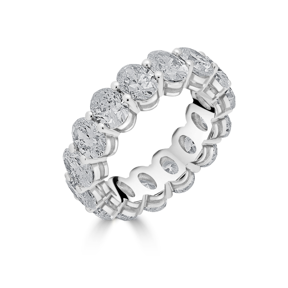 Oval Cut Platinum Diamond Eternity Dress Ring