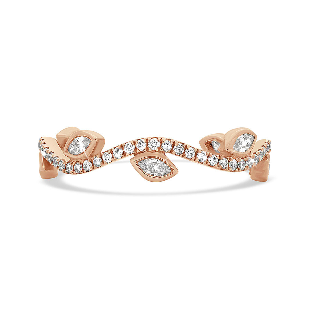 Marquise and Round Brilliant Diamond Vine Pavé Dress Ring