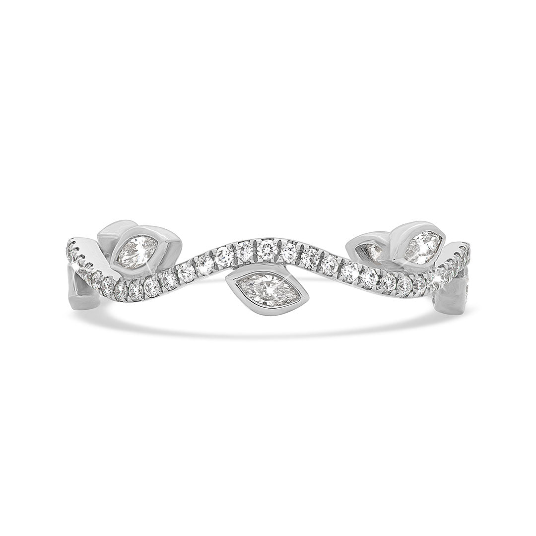 Marquise and Round Brilliant Diamond Vine Pavé Dress Ring