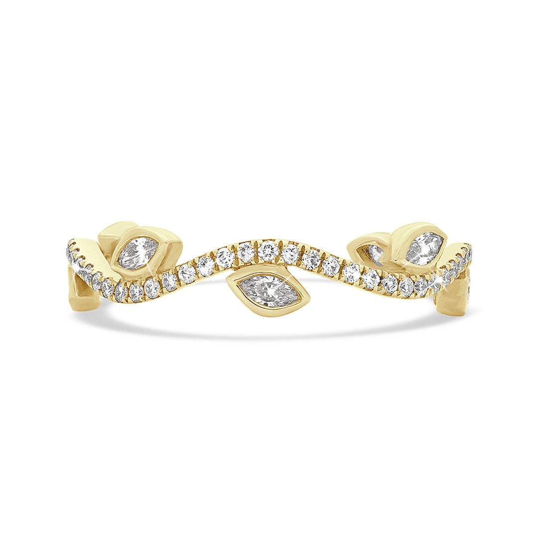 Marquise and Round Brilliant Diamond Vine Pavé Dress Ring