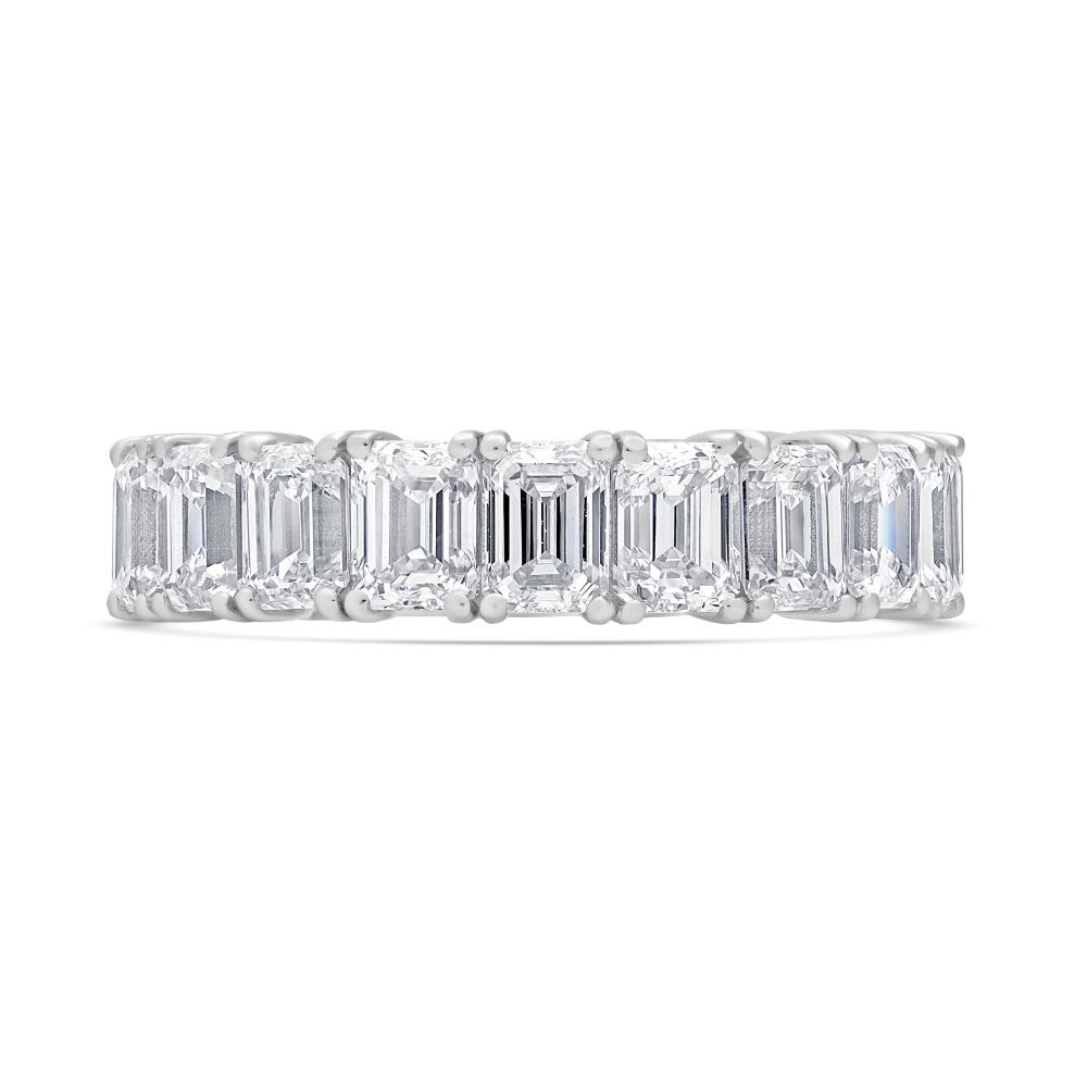 Emerald Cut Diamond Platinum Eternity Dress Ring