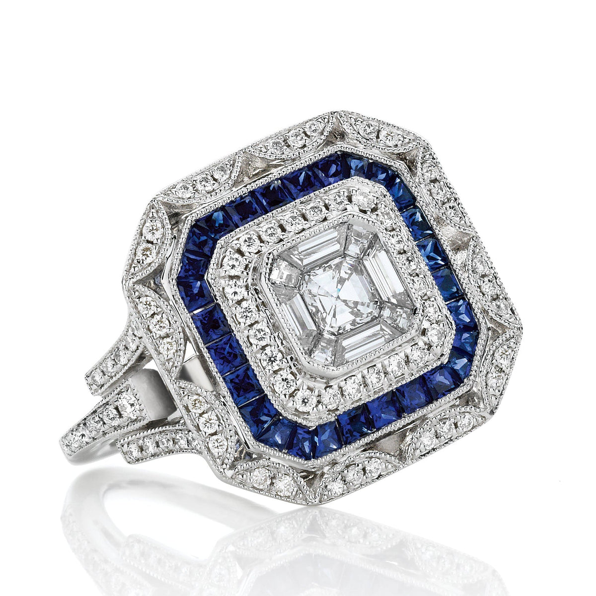 Art_Deco_Sapphire_and_Diamond_Halo_Ring