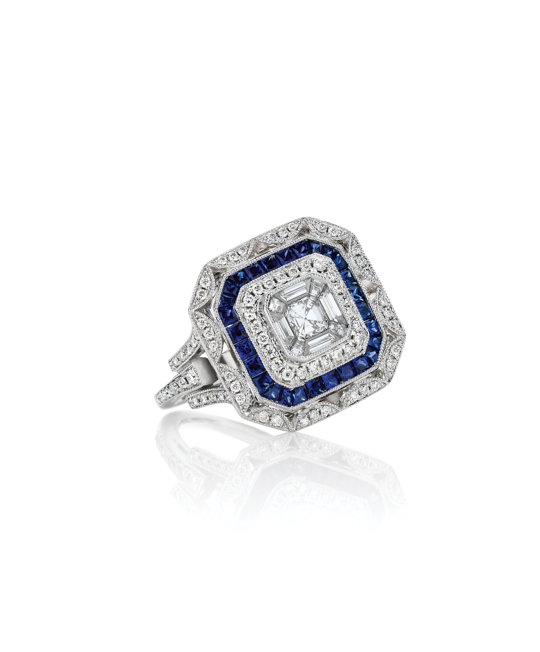 Art_Deco_Sapphire_and_Diamond_Halo_Ring