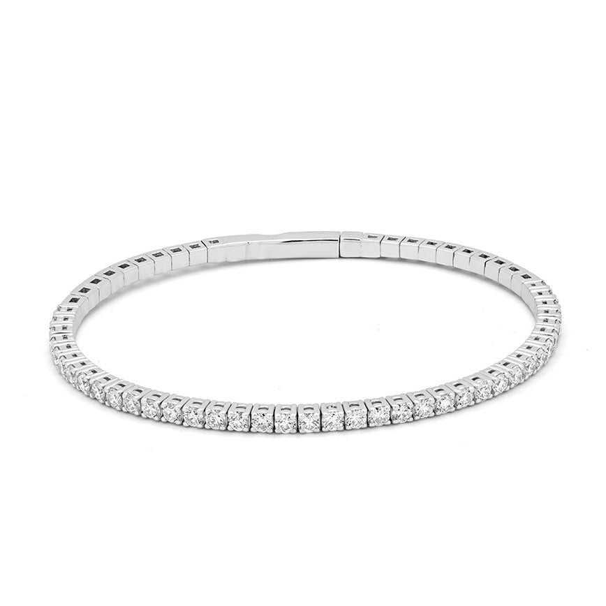 Round Brilliant Diamond Hinged Bangle