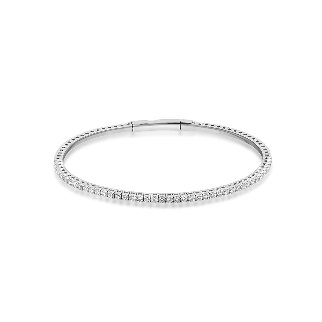 Flexible Round Diamond Tennis Bangle