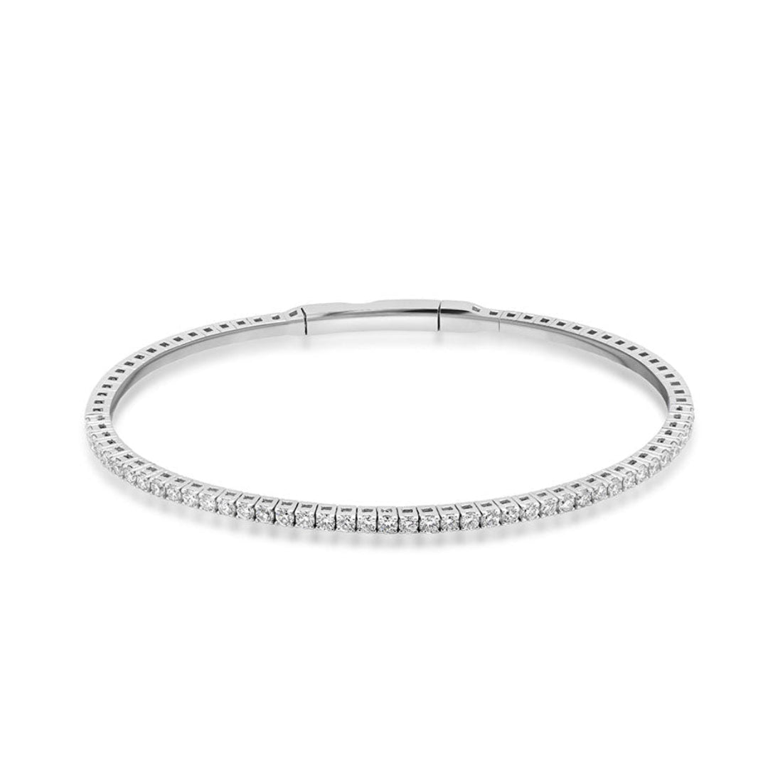 Flexible Round Diamond Tennis Bangle