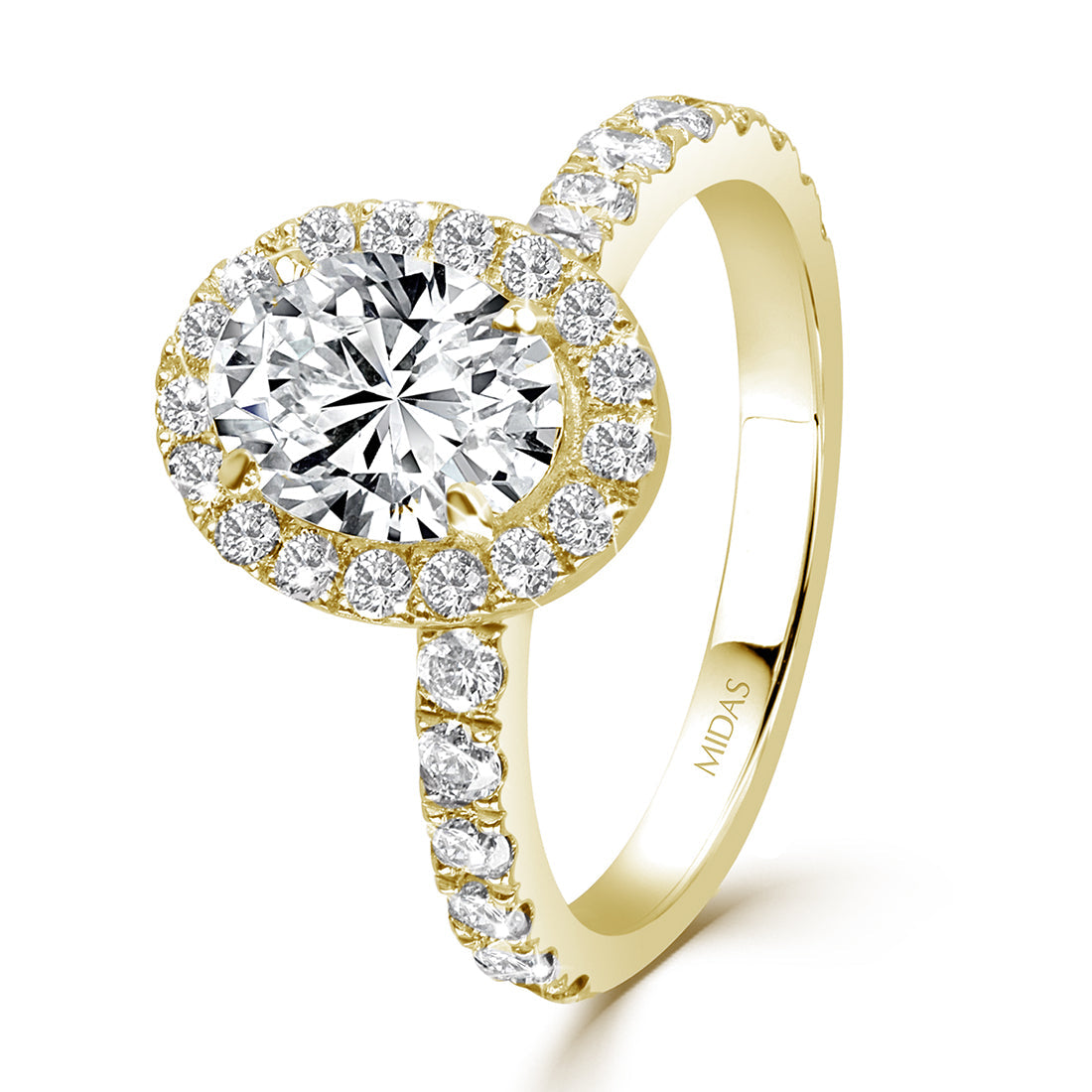 Oval Cut Diamond with Seamless Halo Engagement Ring