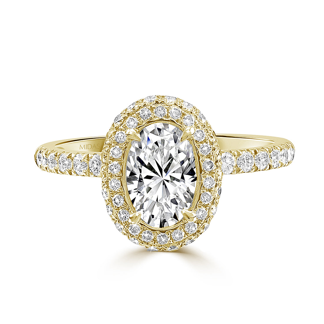Oval Cut Halo Pavé Diamond Engagement Ring