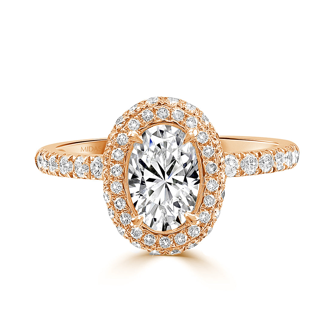 Oval Cut Halo Pavé Diamond Engagement Ring