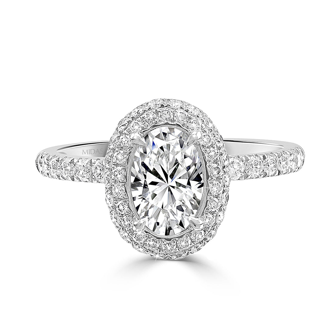 Oval Cut Halo Pavé Diamond Engagement Ring
