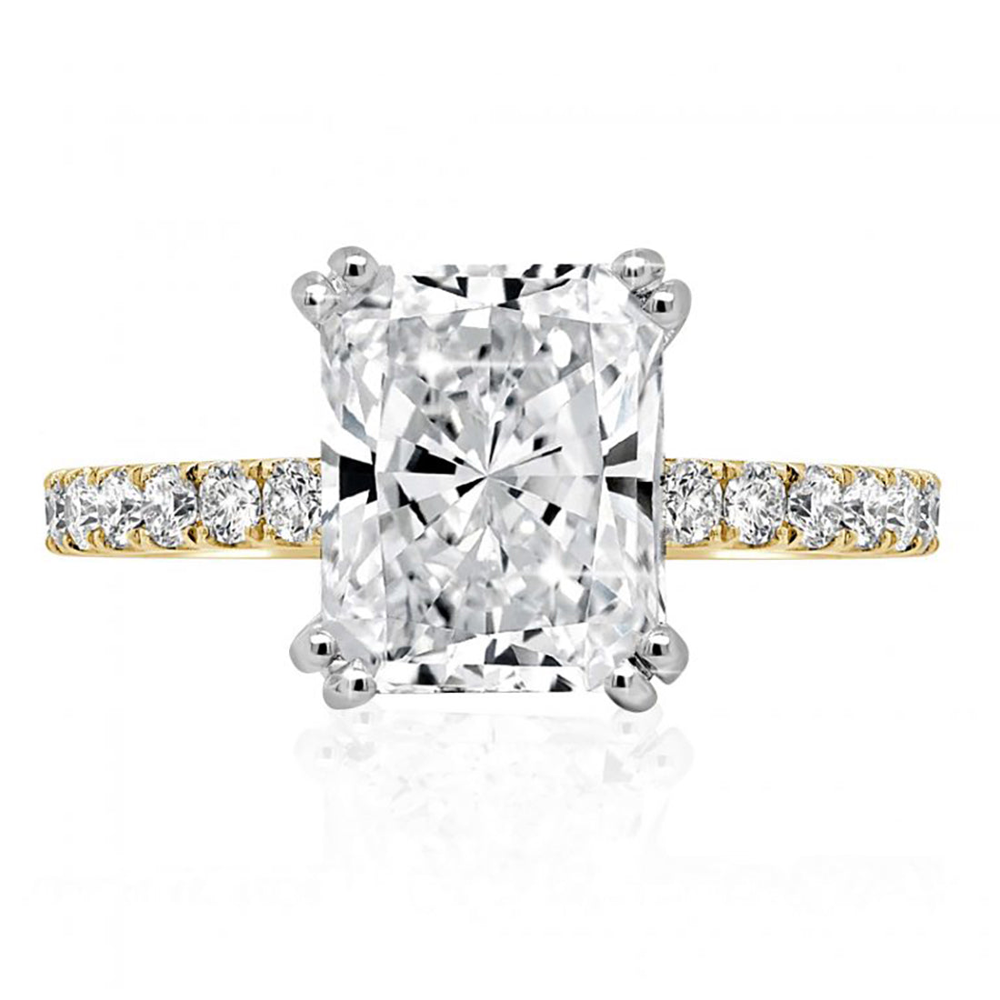 LG Radiant Cut Engagement Ring with Diamond Band