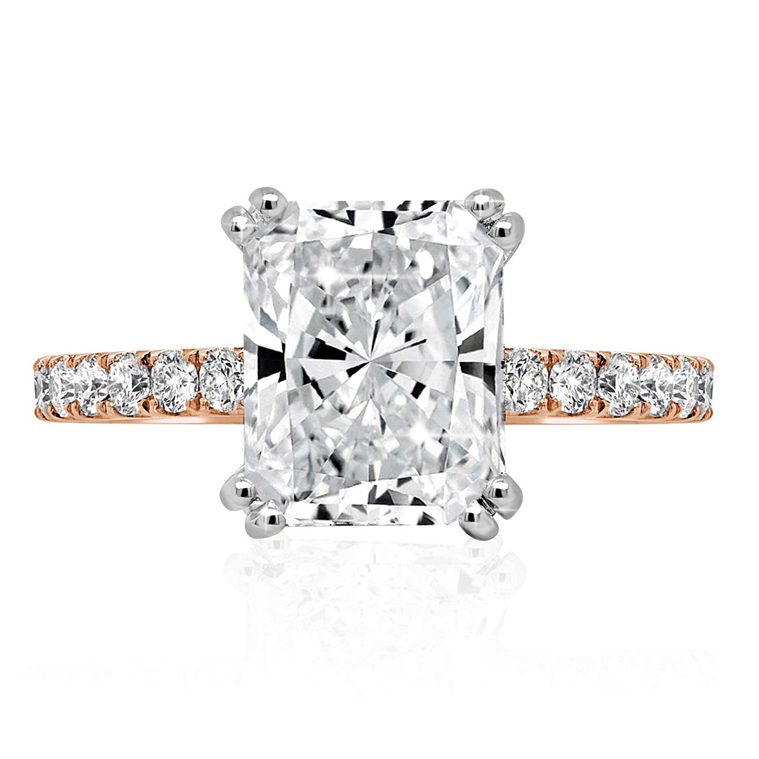 LG Radiant Cut Engagement Ring with Diamond Band