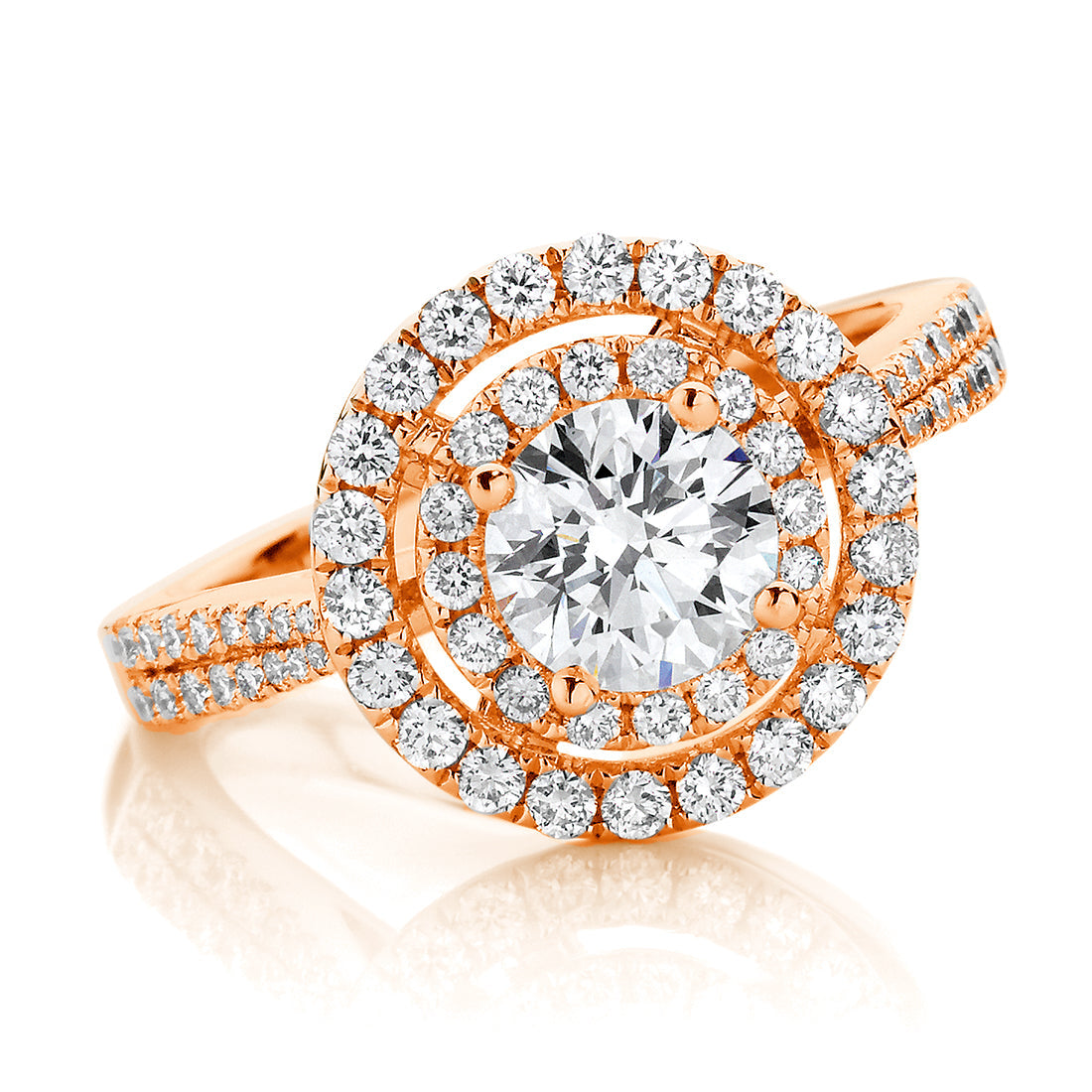 LG Classic Round with Double Halo Brilliant Cut Engagement Ring