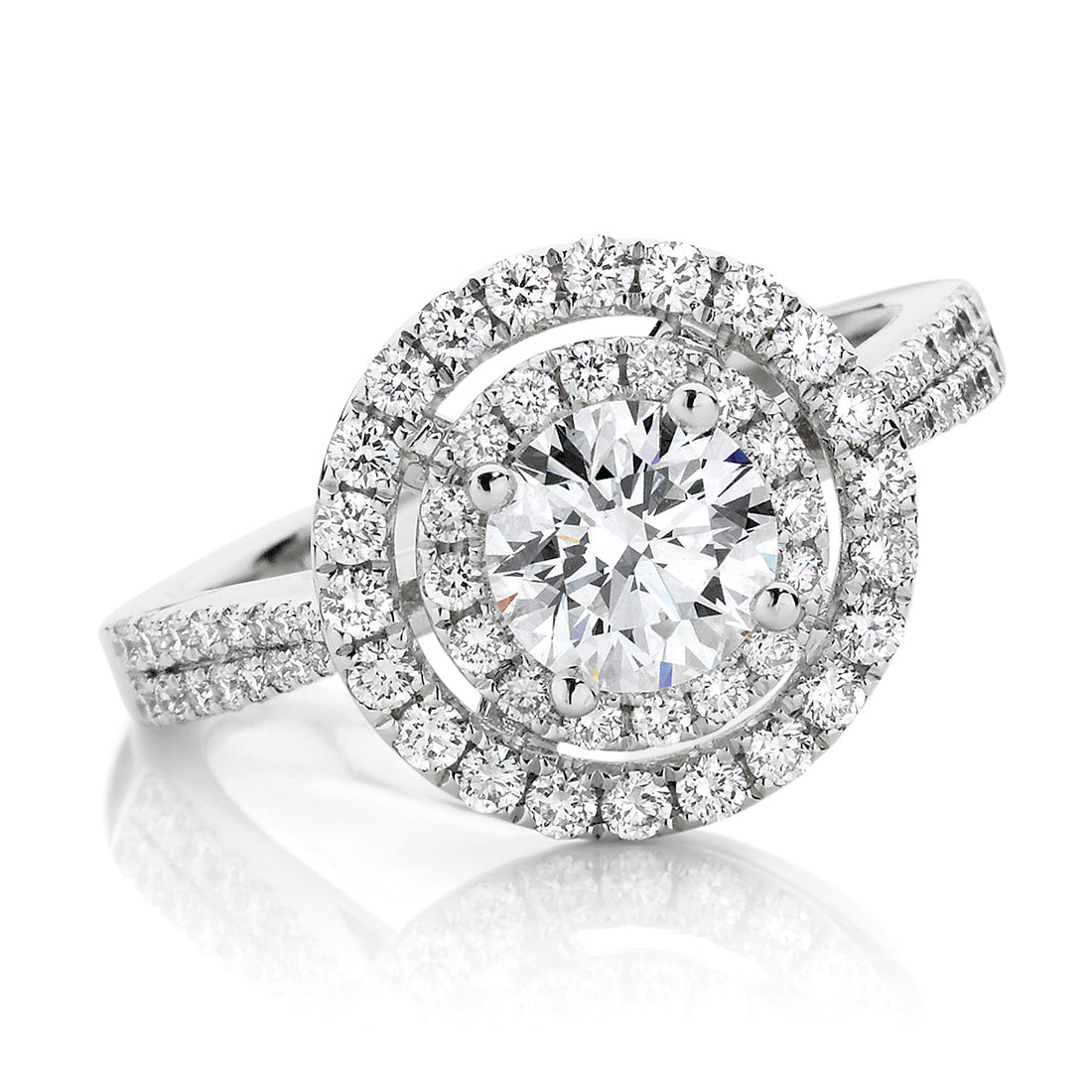 LG Classic Round with Double Halo Brilliant Cut Engagement Ring