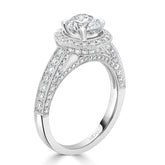 LG Round Brilliant Engagement Ring featuring Milgrain Halo