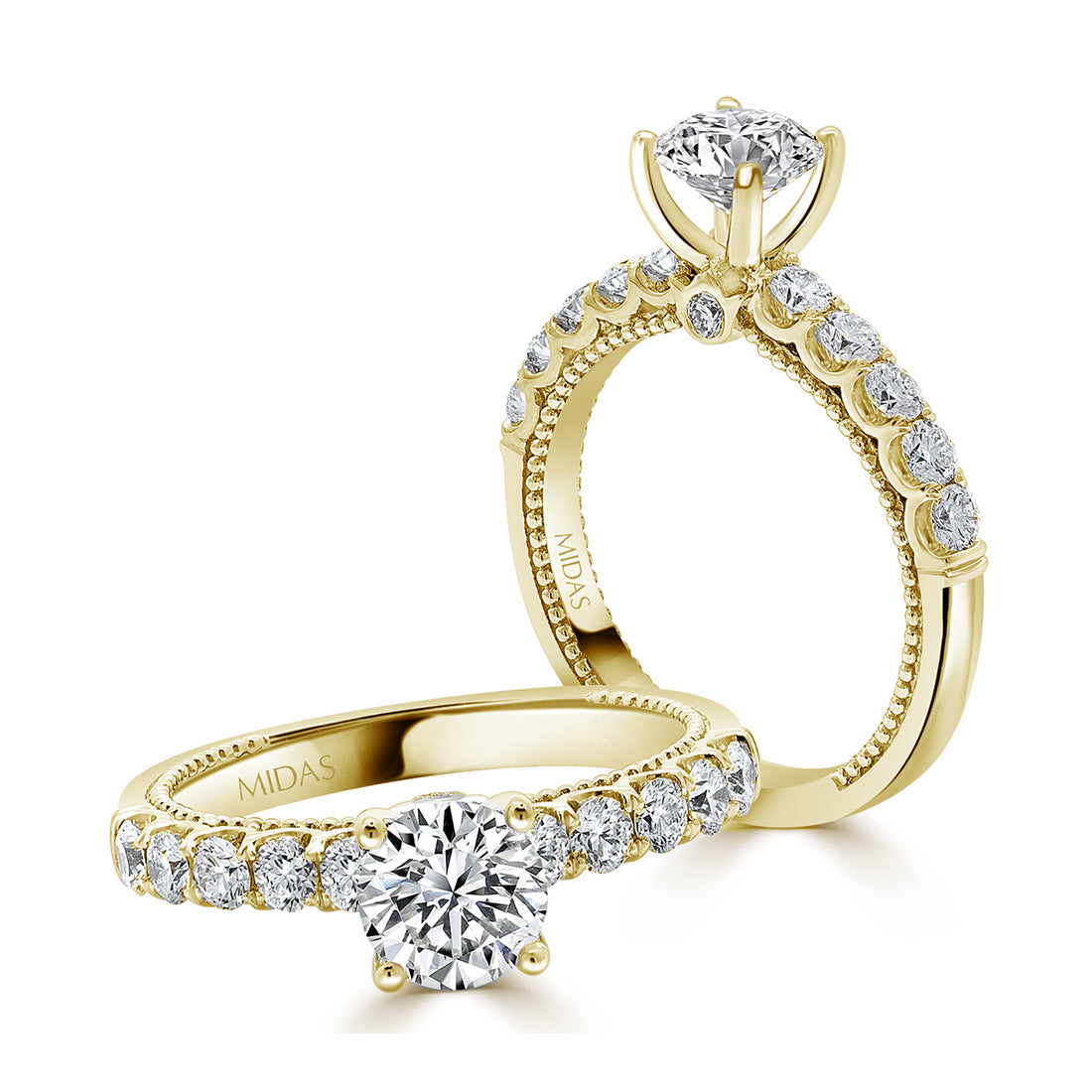 LG Round Brilliant Solitaire with Milgrain Detail Diamond Engagement Ring