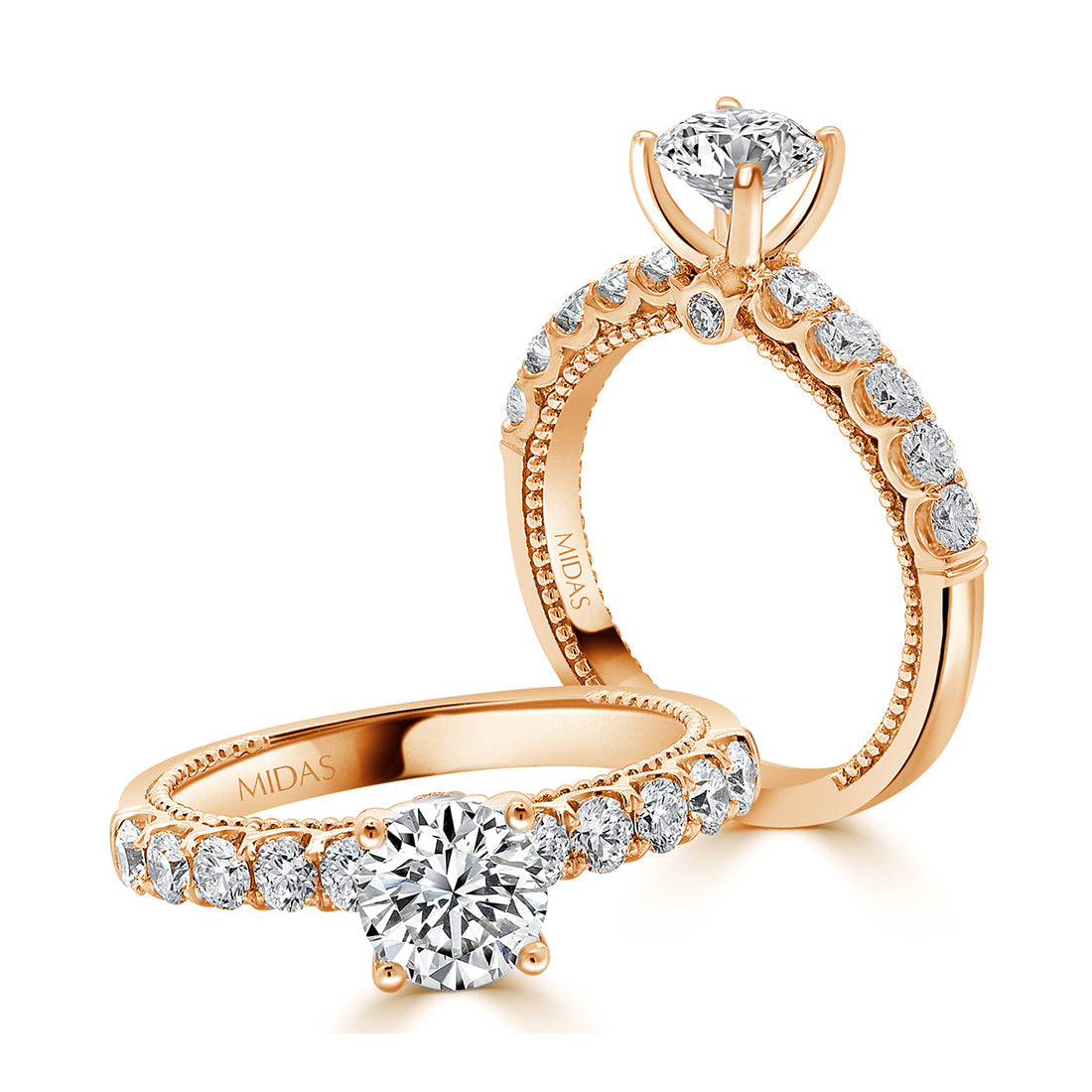LG Round Brilliant Solitaire with Milgrain Detail Diamond Engagement Ring