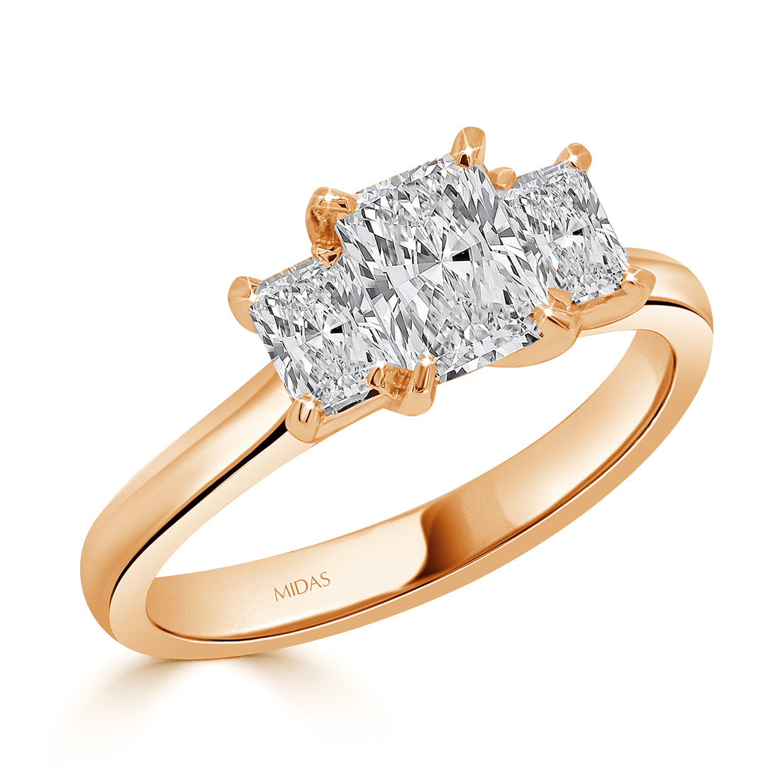 LG Radiant Cut Trilogy Engagement Ring