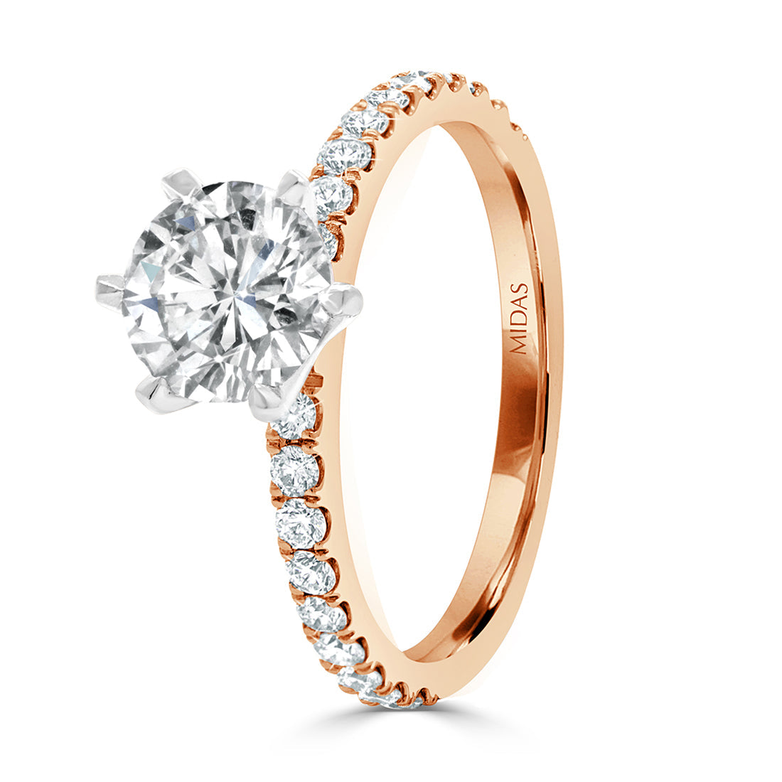LG Round Brilliant Solitaire with Six Claw Setting Engagement Ring