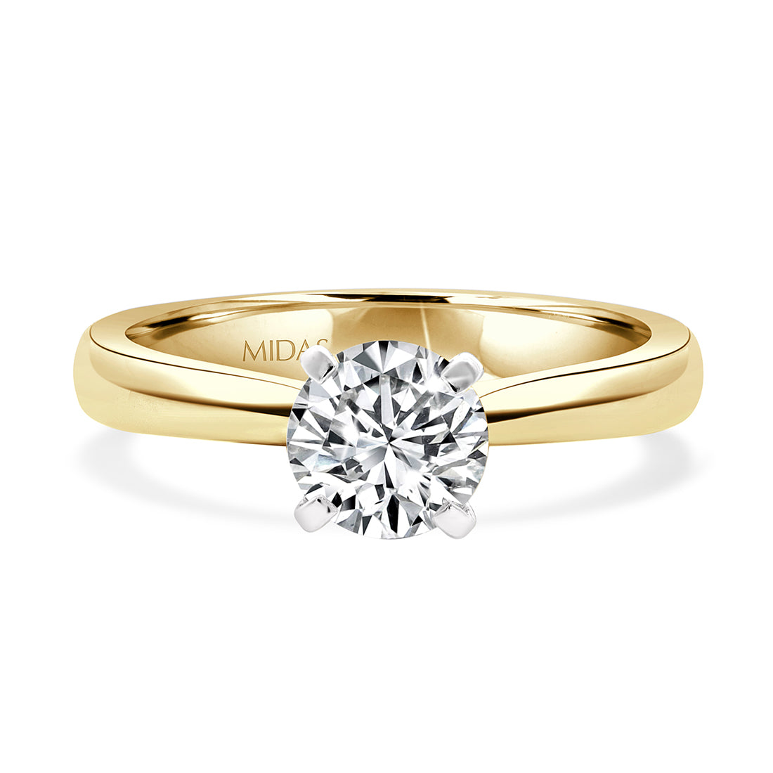 Round Solitaire Natural Diamond Engagement Ring