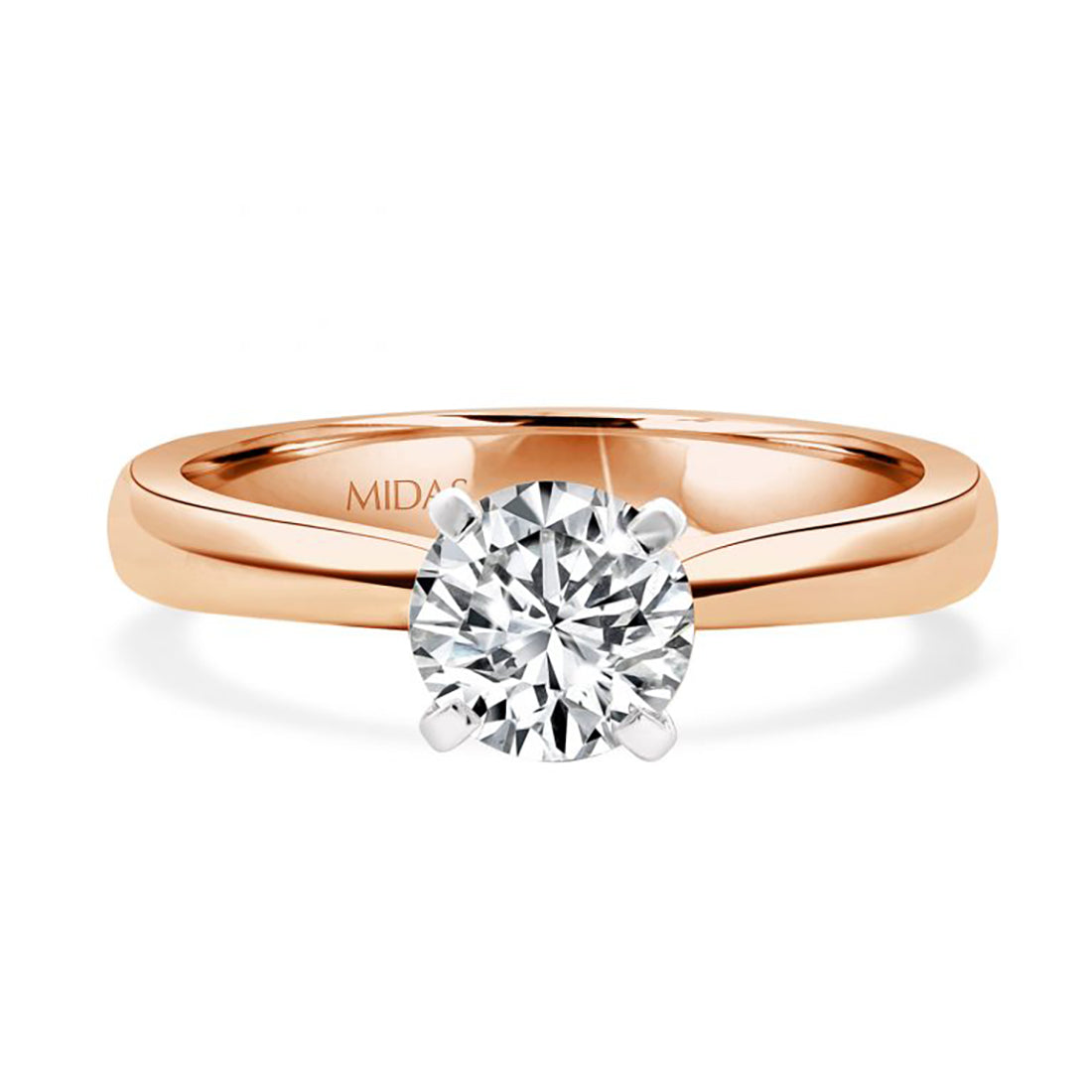 Round Solitaire Natural Diamond Engagement Ring