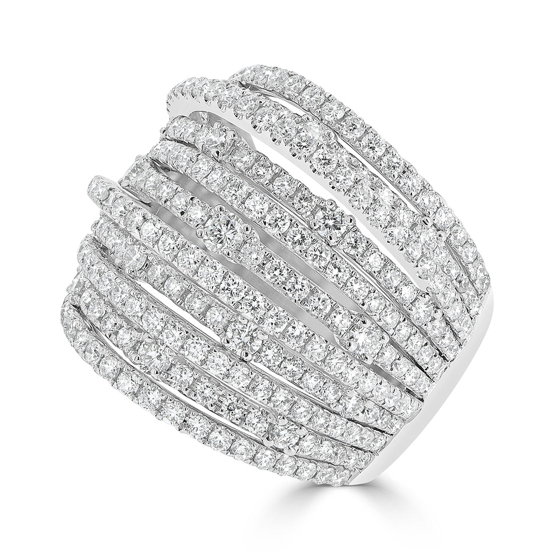 Round Cut Split Claw Set Diamond Ring