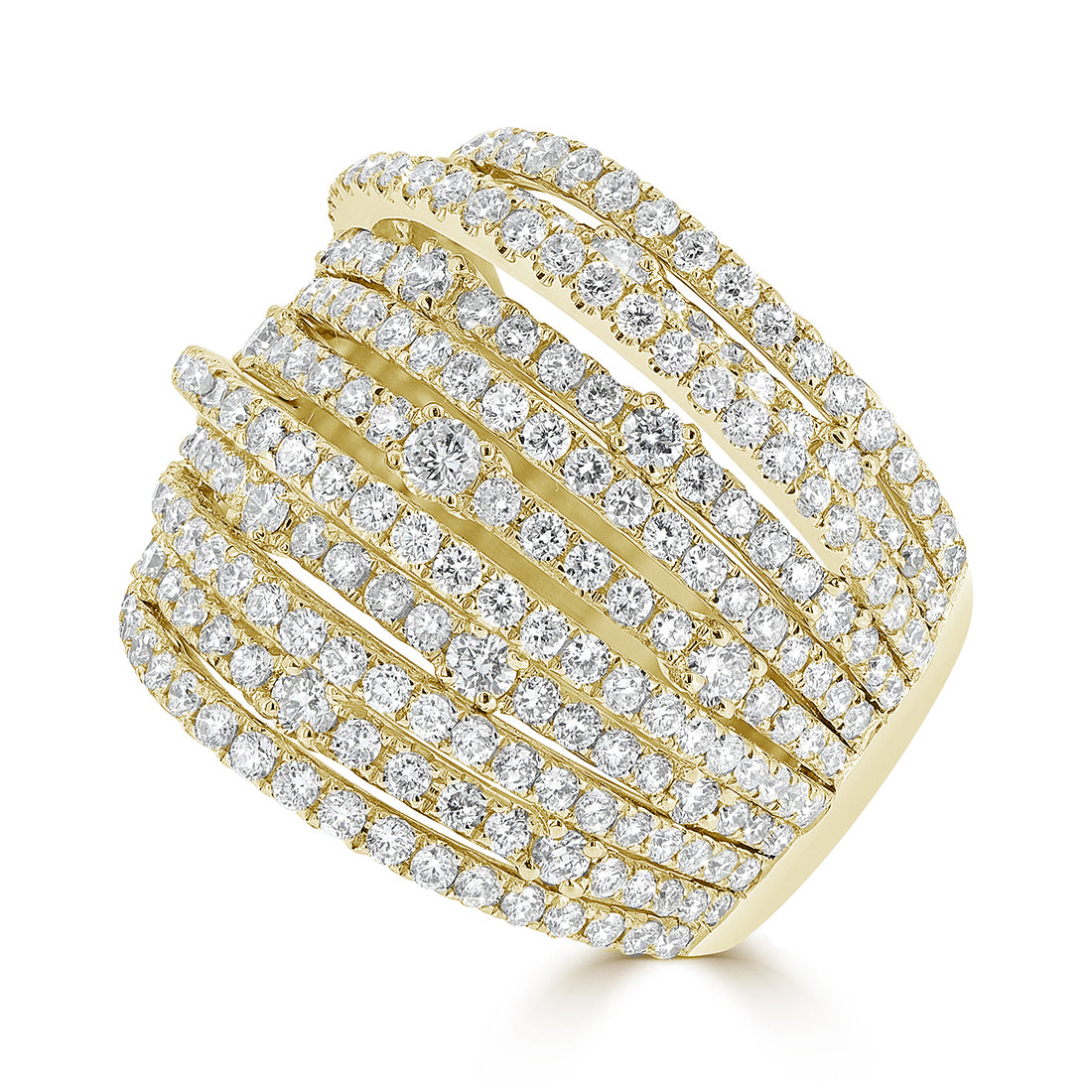 Round Cut Split Claw Set Diamond Ring