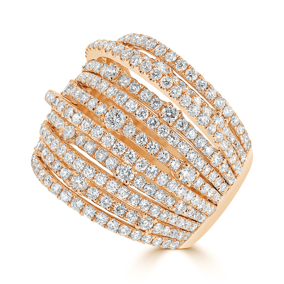 Round Cut Split Claw Set Diamond Ring