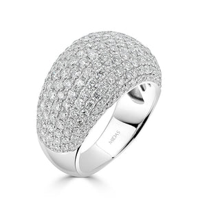 Round Cut PavƩ Dome Diamond Ring