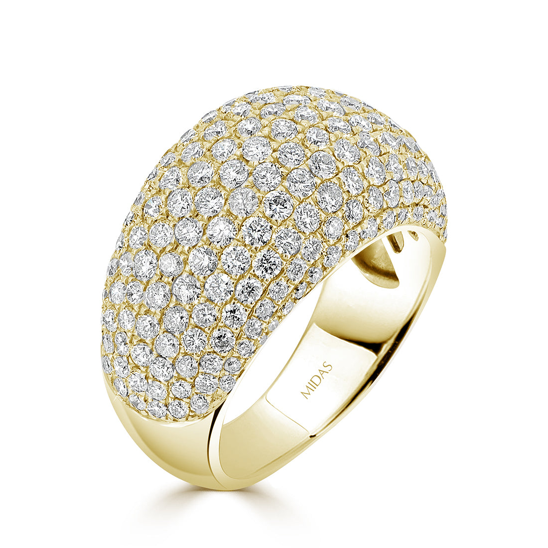 Round Cut Pavé Dome Diamond Ring