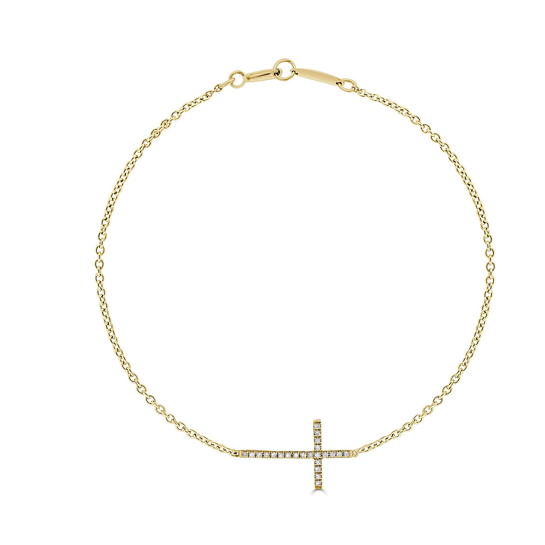 Round Brilliant Cut Diamond Cross Bracelet