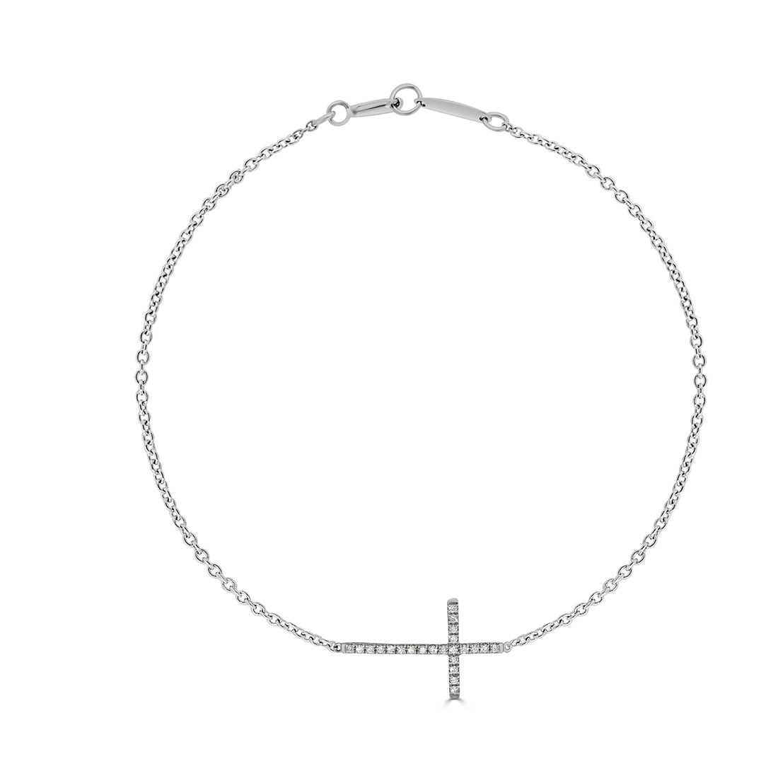 Round Brilliant Cut Diamond Cross Bracelet